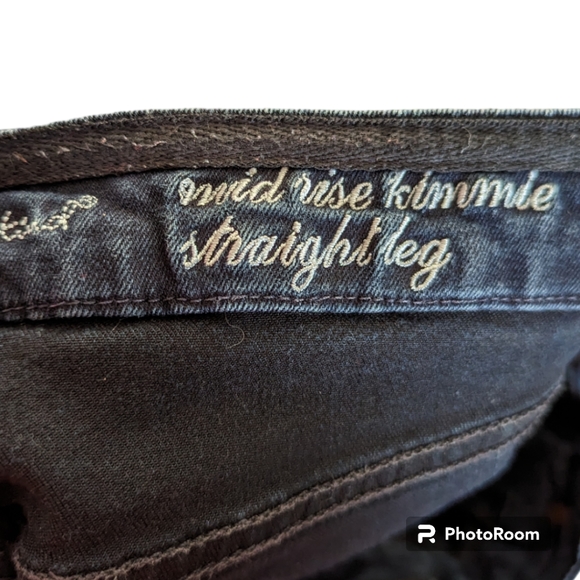 7 For All Mankind Mid Rise Kimmie Straight Leg Dark Wash Jeans Size 30 - Picture 6 of 6